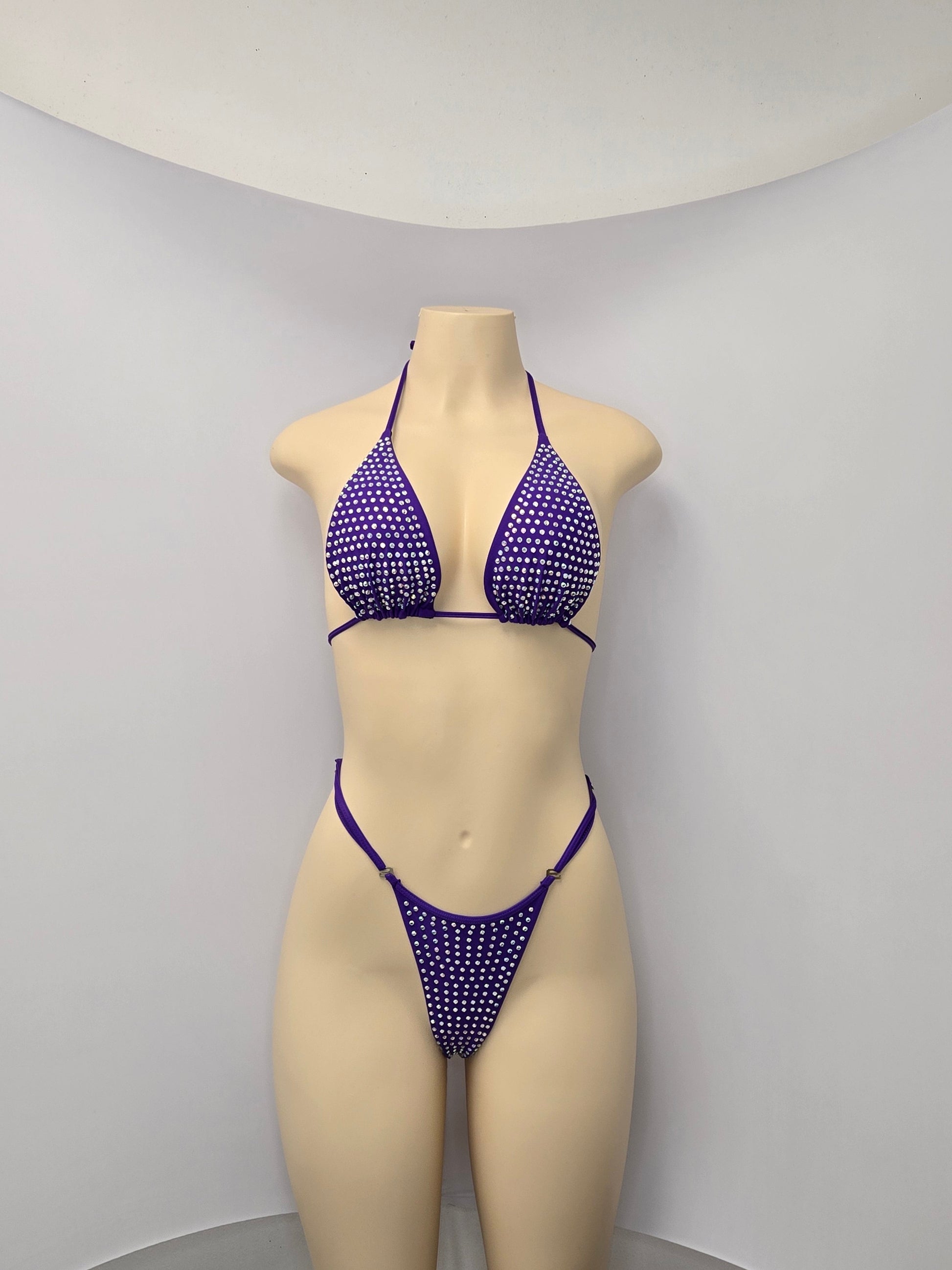 King Thong 1A1 Stripper Bikini Set Sisi with Stones – Neon Dancewear for Performers