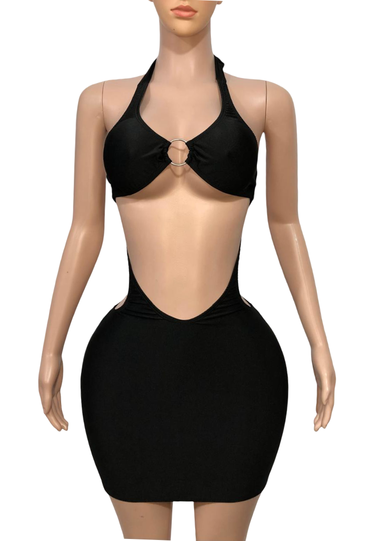 7F DEMMY Short Dress | Handmade Neon Stagewear (Without Stones)