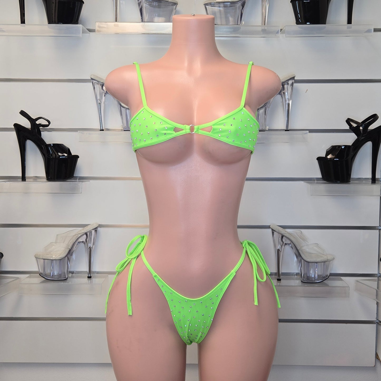 "Neon rhinestone stripper bikini set for dancers – King Thong Camila"

"Sparkly neon pink dancewear for strippers and performers – King Thong"

"Rhinestone thong bikini for exotic dancers – King Thong Camila set"

"Sexy neon stripper outfit with stones – King Thong handmade dancewear"

"Two-piece rhinestone bikini set for pole dancers – King Thong Camila"

"Neon pink stripper bikini with sparkly stones – stagewear for women"