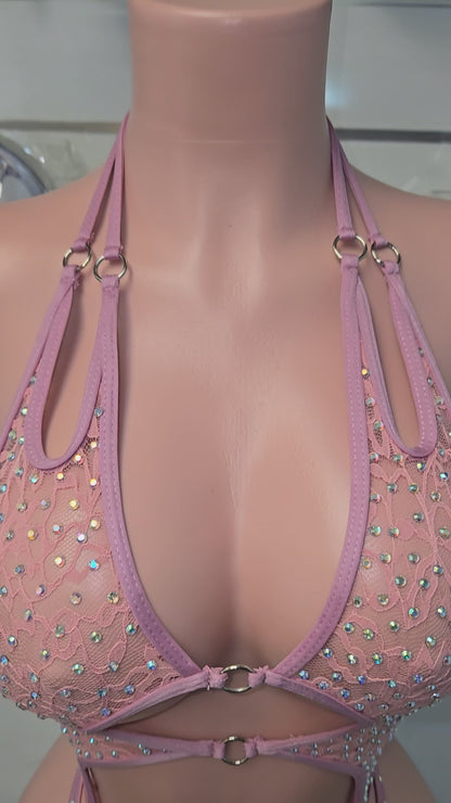 10A Body Ruby lace With Stones - Made to order