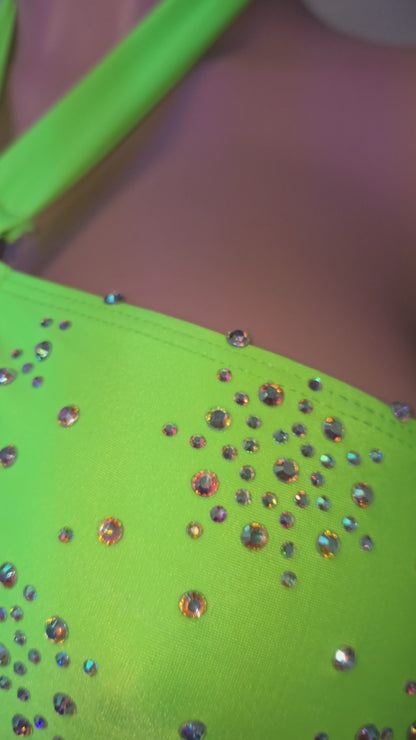 rhinestone bodysuit

handmade dancewear

stripper outfit

stagewear for performers

clubwear for women

pole dance costume

neon bodysuit

sparkly outfit

performance costume

festival outfit

handmade stage costume

dancer outfit

King Thong bodysuit

rhinestone stagewear

custom dancewear

showgirl costume