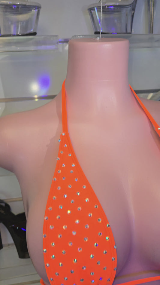 10A Set Alejandra – Stripper Rhinestone Bikini Handmade for Club Performers - On request