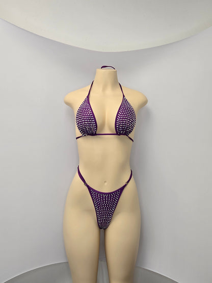 King Thong 1A1 Stripper Bikini Set Sisi with Stones – Neon Dancewear for Performers