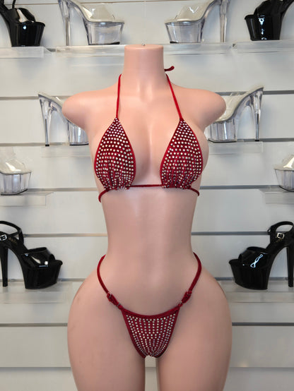 King Thong 1A1 Stripper Bikini Set Sisi with Stones – Neon Dancewear for Performers