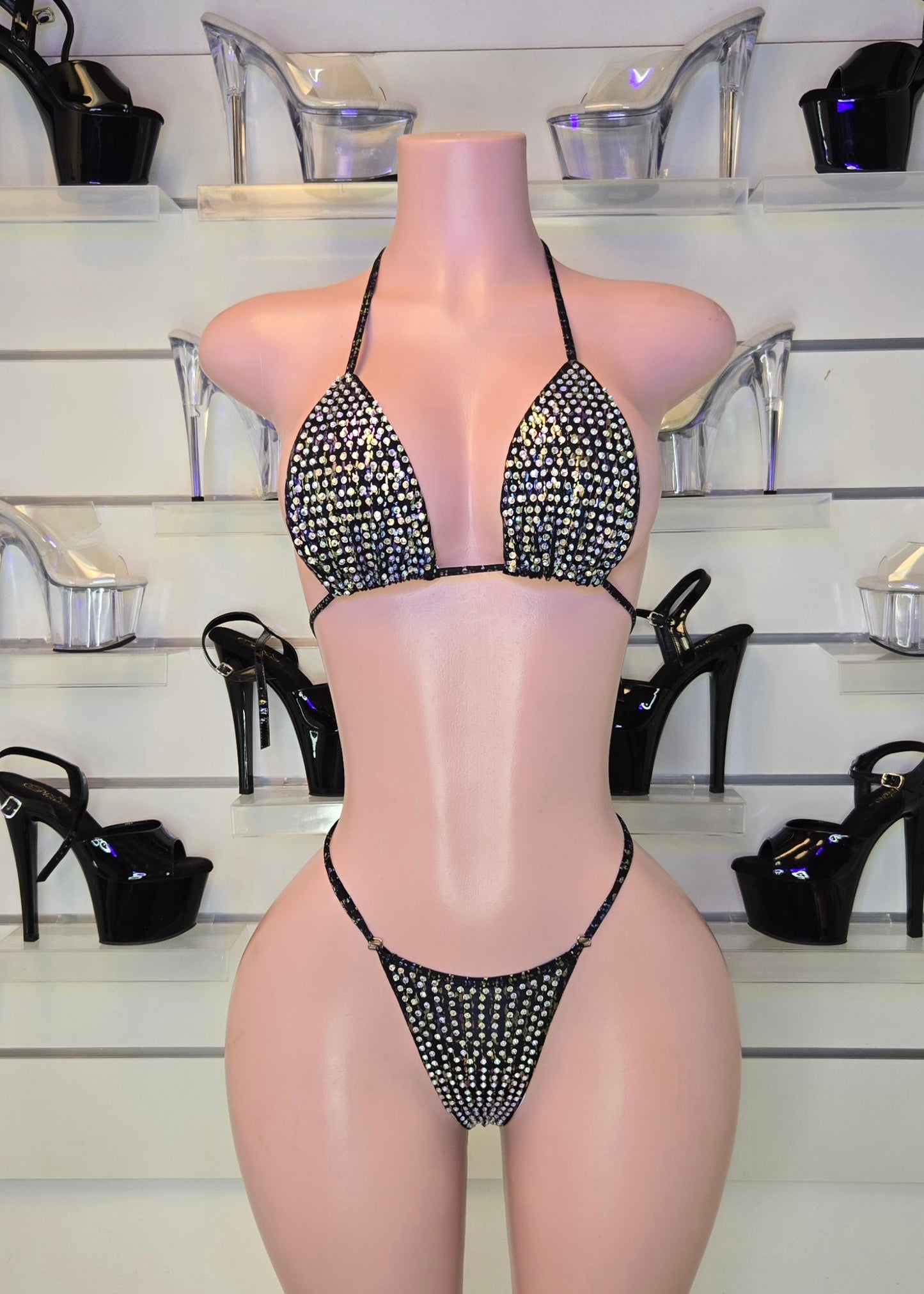 10B Stripper Set Sisi with Stones – 2 cm Back Thread Adjusters - Made to order