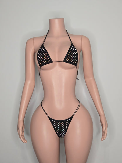 10B Set candy – Rhinestone Micro Bikini – Stripper Dancewear for Women – Stage & Clubwear Outfit  King Thong
