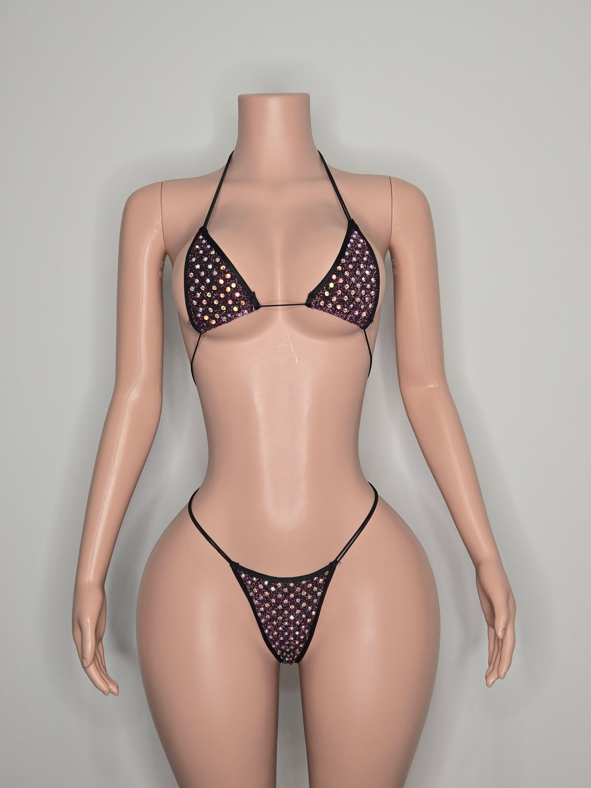 10B Set candy – Rhinestone Micro Bikini – Stripper Dancewear for Women – Stage & Clubwear Outfit  King Thong