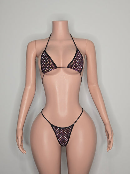 10B Set candy – Rhinestone Micro Bikini – Stripper Dancewear for Women – Stage & Clubwear Outfit  King Thong