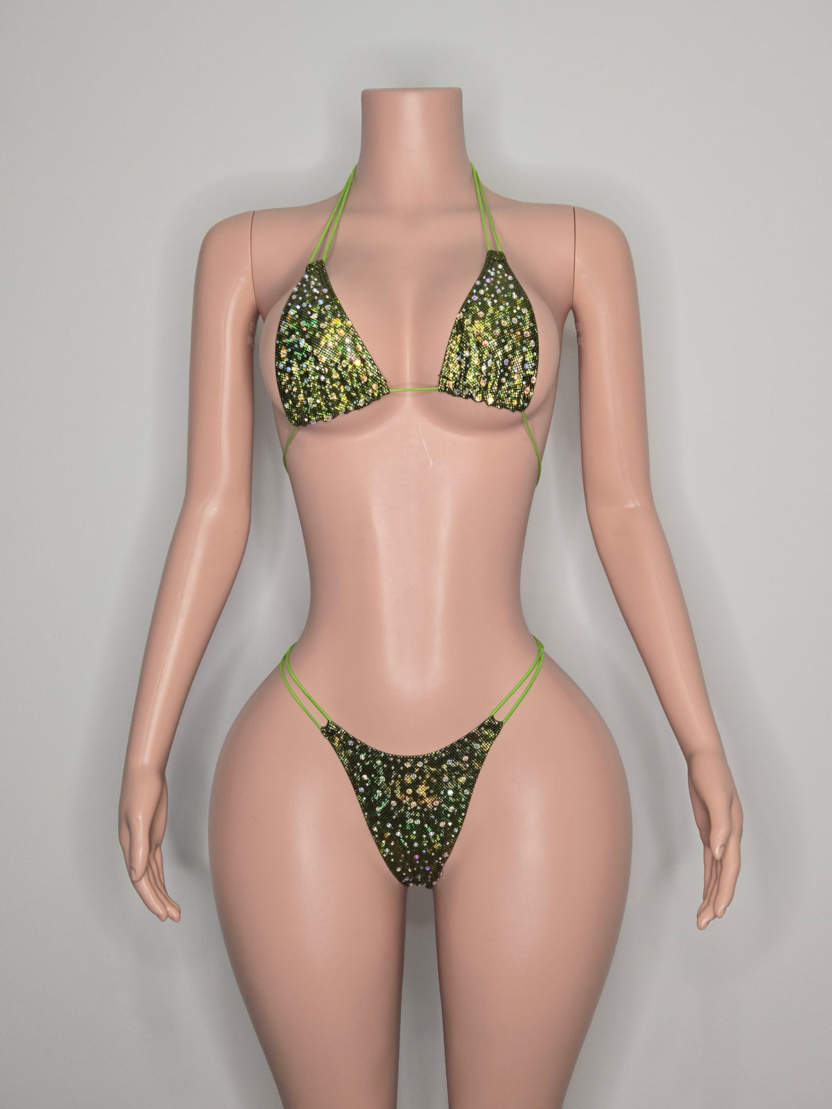 10B Set Susi – Rhinestone Micro Bikini – Stripper Dancewear for Women – Stage & Clubwear Outfit  King Thong