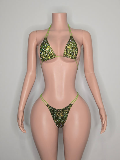 10B Set Susi – Rhinestone Micro Bikini – Stripper Dancewear for Women – Stage & Clubwear Outfit  King Thong
