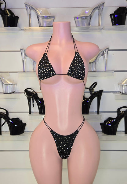10B Set Susi – Rhinestone Micro Bikini – Exotic Dancer Stagewear for Women – Stage & Clubwear Outfit King Thong