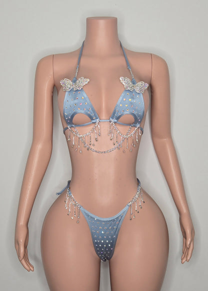 10B Set Morgan With Crystals and Chain - Made to order