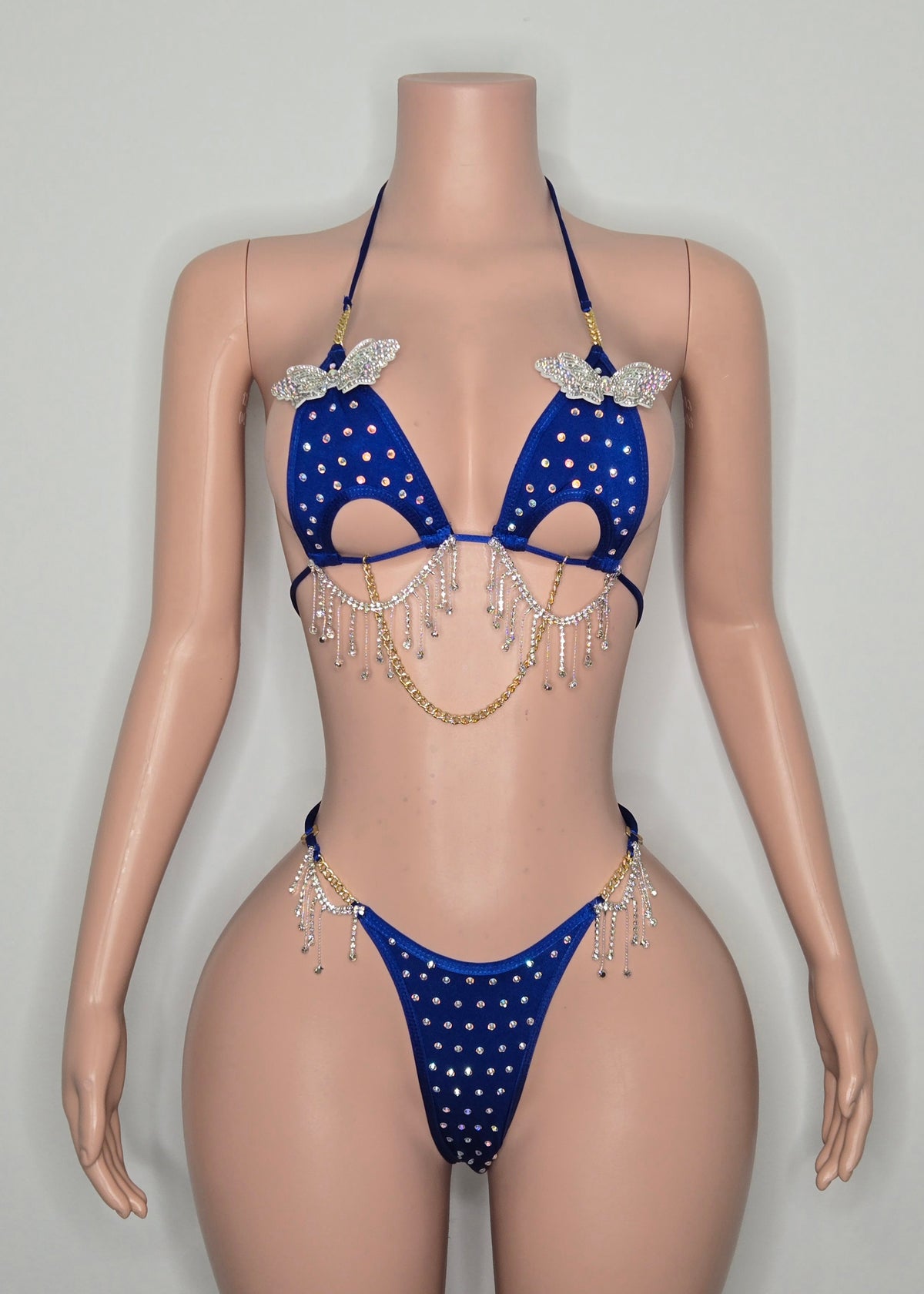 10B Set Morgan With Crystals and Chain - Made to order