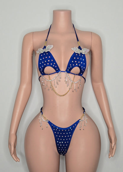 10B Set Morgan With Crystals and Chain - Made to order