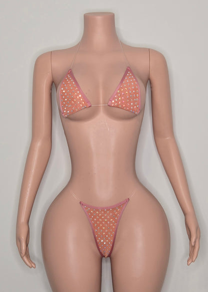 10B Set candy – Rhinestone Micro Bikini – Stripper Dancewear for Women – Stage & Clubwear Outfit  King Thong