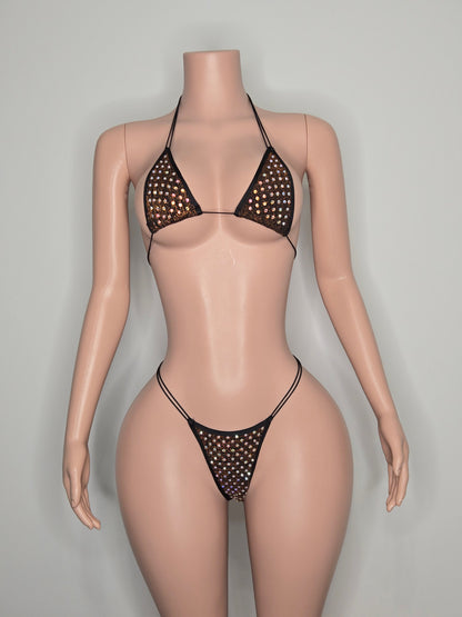 10B Set candy – Rhinestone Micro Bikini – Stripper Dancewear for Women – Stage & Clubwear Outfit  King Thong