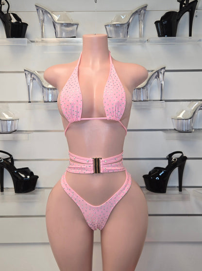 10B Set Alejandra – Stripper Rhinestone Bikini Handmade for Club Performers