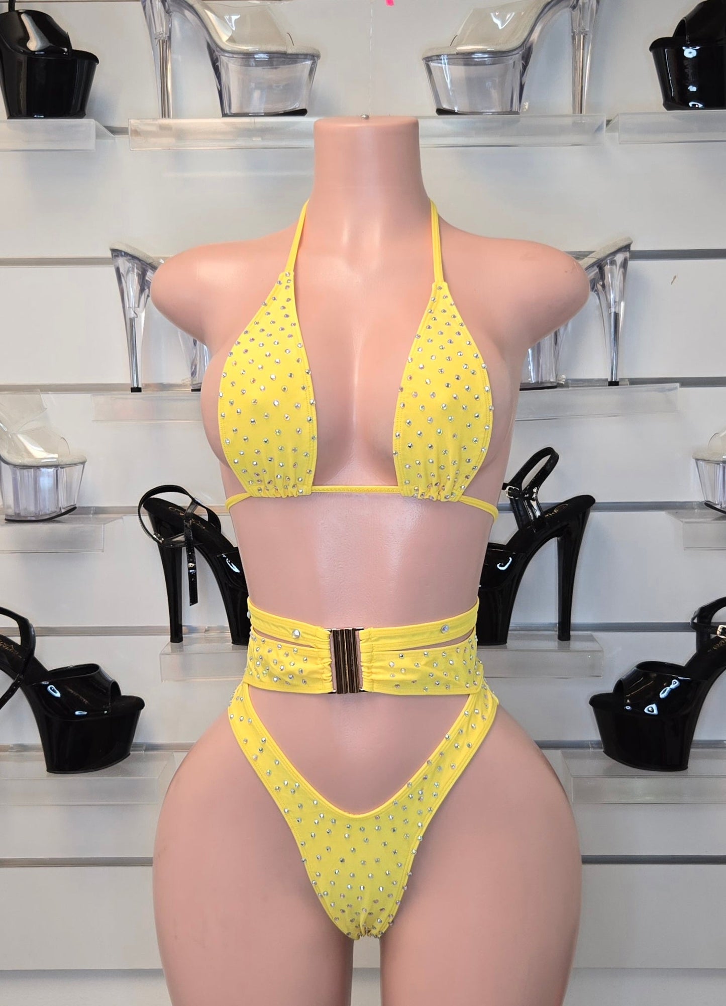 10B Set Alejandra – Stripper Rhinestone Bikini Handmade for Club Performers