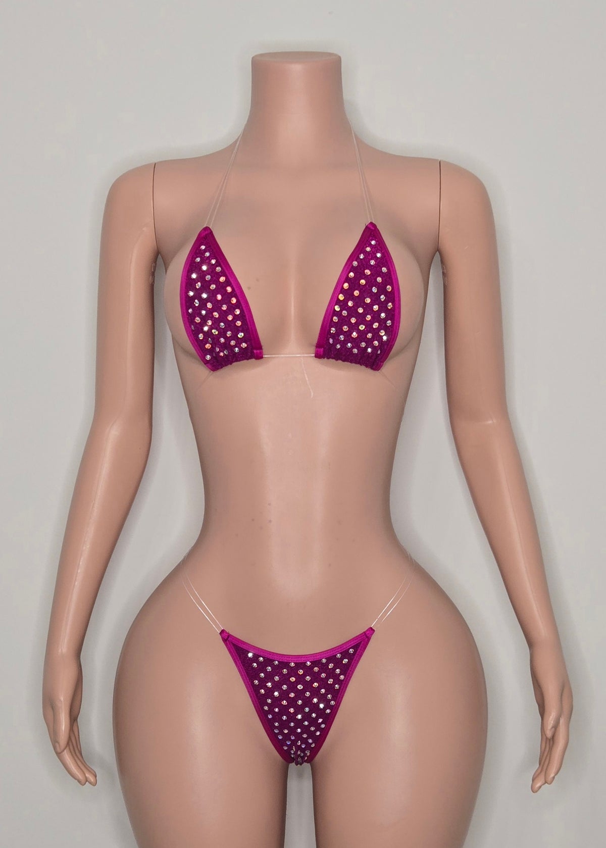 10B Set candy – Rhinestone Micro Bikini – Stripper Dancewear for Women – Stage & Clubwear Outfit  King Thong