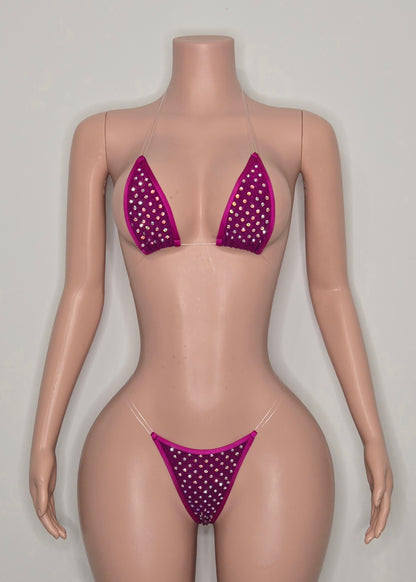 10B Set candy – Rhinestone Micro Bikini – Stripper Dancewear for Women – Stage & Clubwear Outfit  King Thong