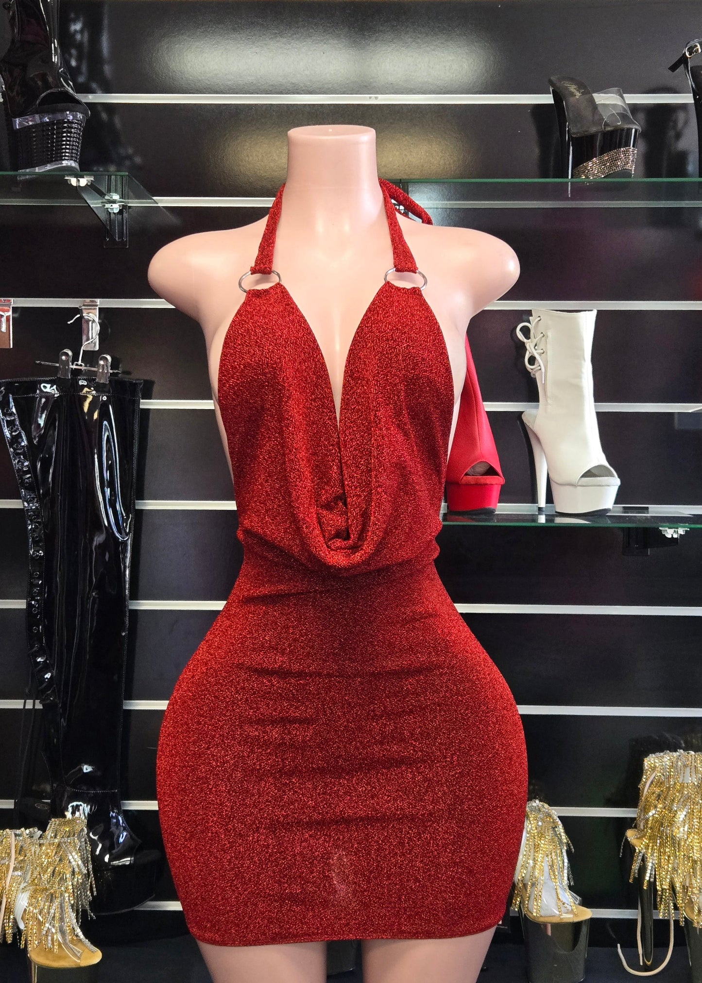7F MANDY Short Dress | Handmade Neon Stagewear (Without Rhinestones)