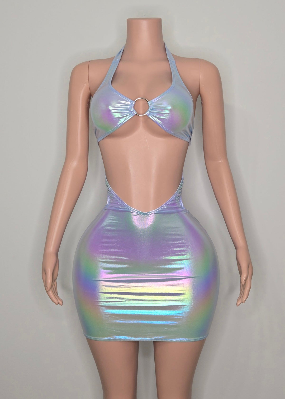 7F DEMMY Short Dress | Handmade Neon Stagewear (Without Stones)