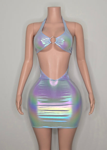 7F DEMMY Short Dress | Handmade Neon Stagewear (Without Stones)
