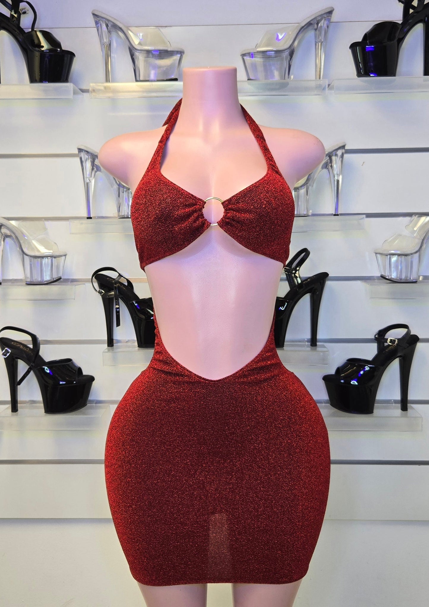 7F DEMMY Short Dress | Handmade Neon Stagewear (Without Stones) - Made to order