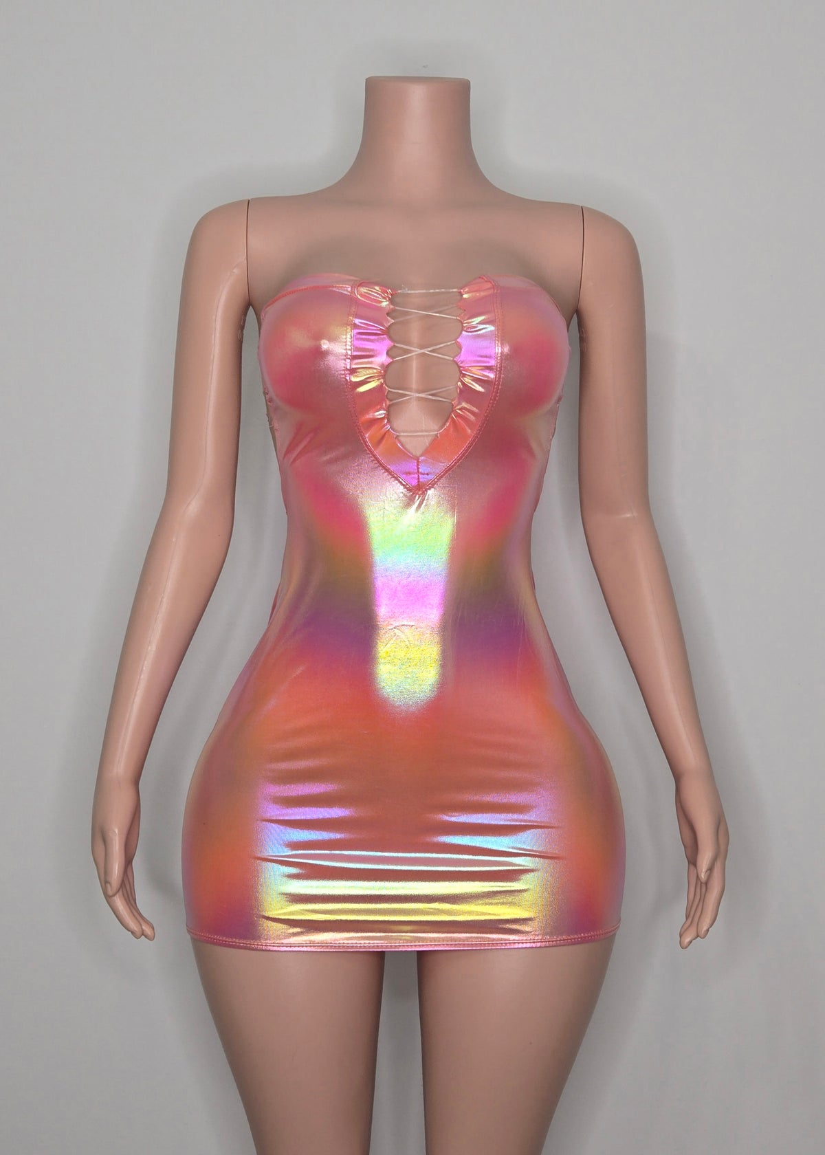 7F ADRIANA Short Dress | Handmade Neon Stagewear (Without Stones)