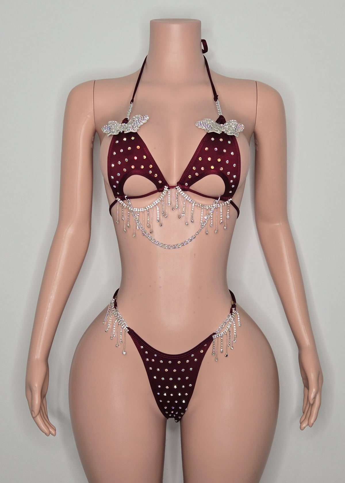 10B Set Morgan With Crystals and Chain - Made to order