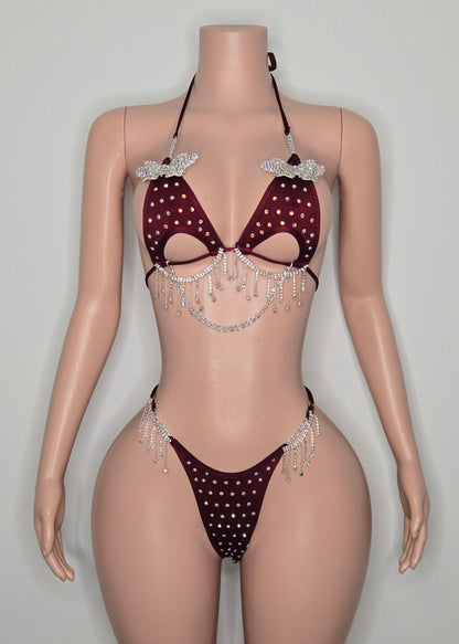 10B Set Morgan With Crystals and Chain - Made to order