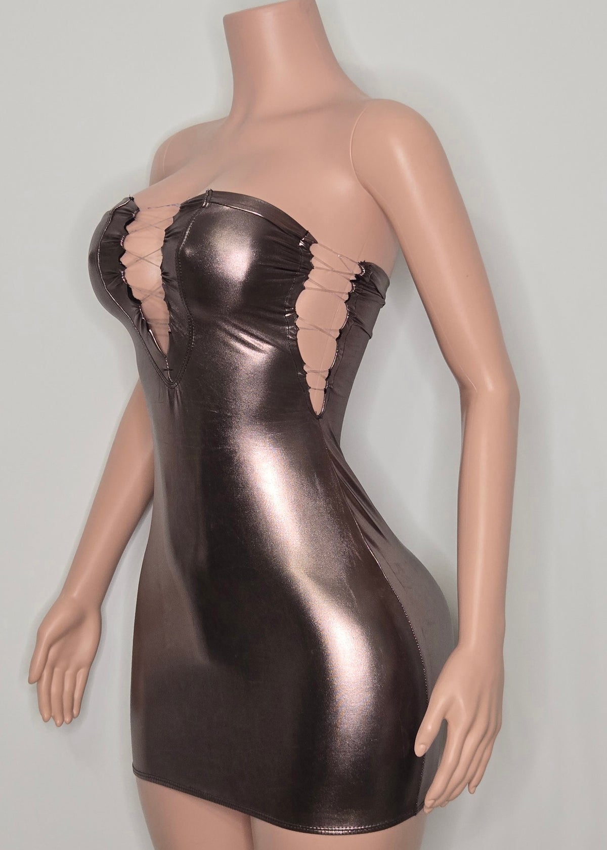 7F ADRIANA Short Dress | Handmade Neon Stagewear (Without Stones)