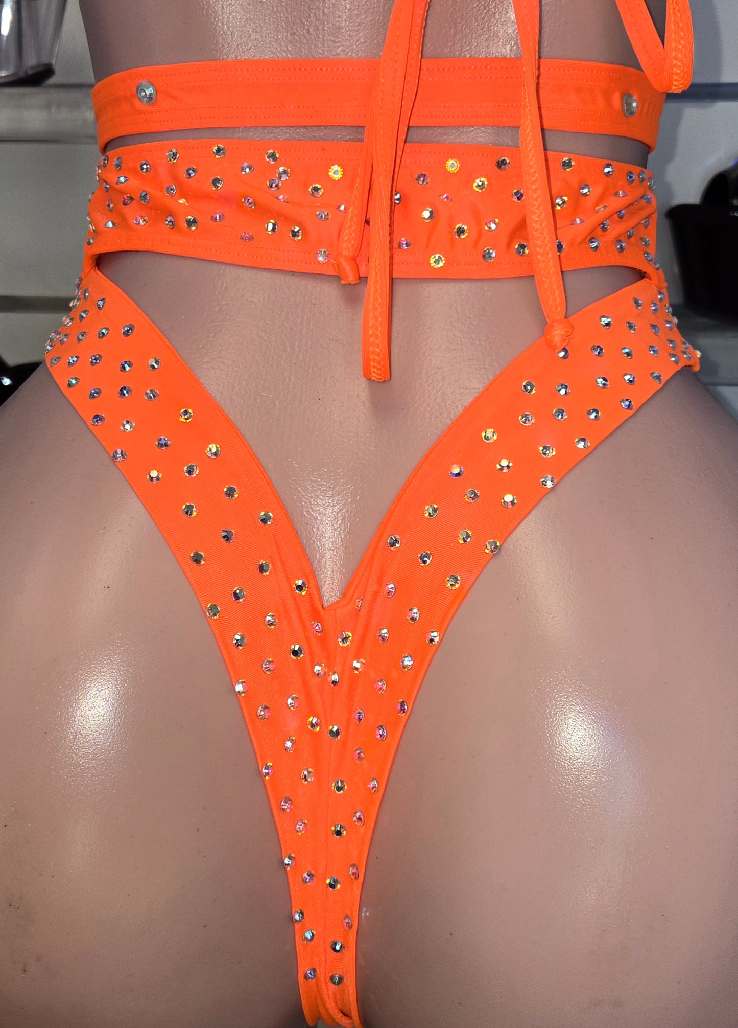 10A Set Alejandra – Stripper Rhinestone Bikini Handmade for Club Performers - On request