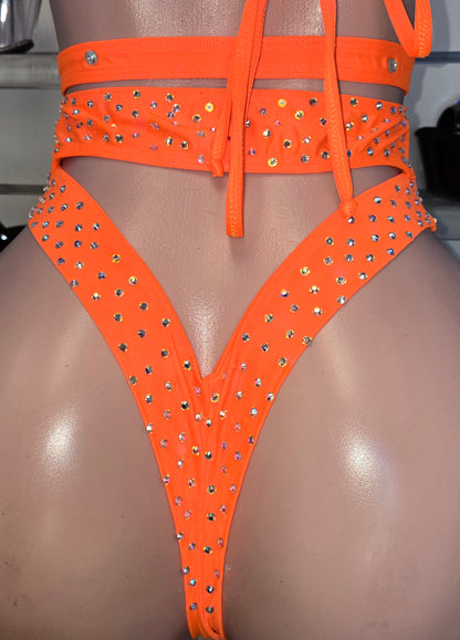 10A Set Alejandra – Stripper Rhinestone Bikini Handmade for Club Performers - On request