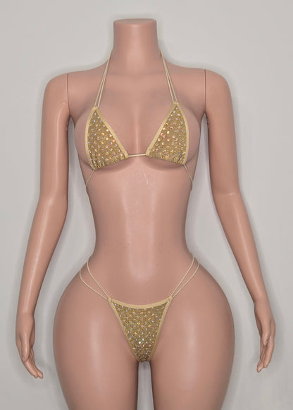 10B Set candy – Rhinestone Micro Bikini – Stripper Dancewear for Women – Stage & Clubwear Outfit  King Thong