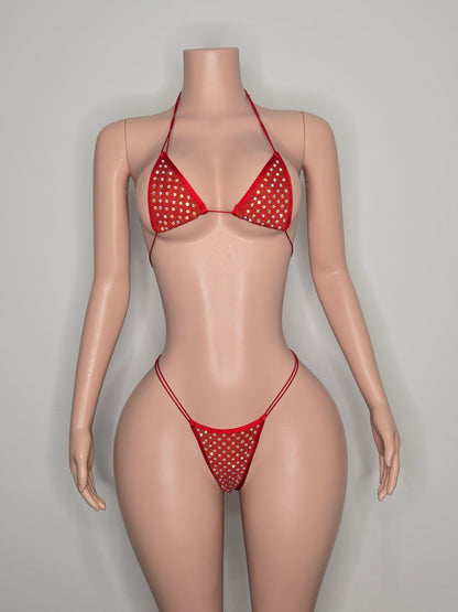 10B Set candy – Rhinestone Micro Bikini – Stripper Dancewear for Women – Stage & Clubwear Outfit  King Thong