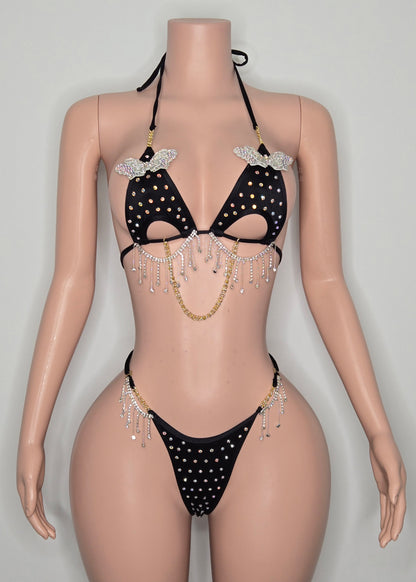 10B Set Morgan With Crystals and Chain - Made to order