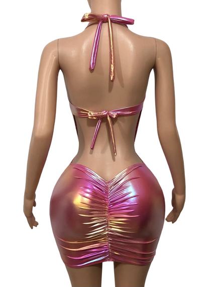 7F DEMMY Short Dress | Handmade Neon Stagewear (Without Stones)