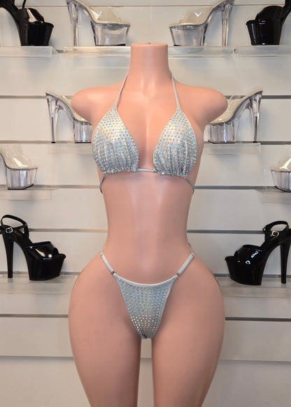 King Thong 1A1 Stripper Bikini Set Sisi with Stones – Neon Dancewear for Performers