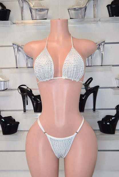 King Thong 1A1 Stripper Bikini Set Sisi with Stones – Neon Dancewear for Performers