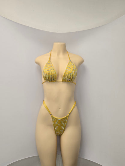 King Thong 1A1 Stripper Bikini Set Sisi with Stones – Neon Dancewear for Performers